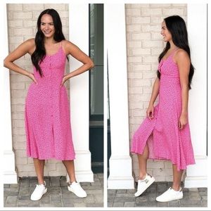 Anthropology, Rollas midi dress pink floral Sz M (fits like a small)